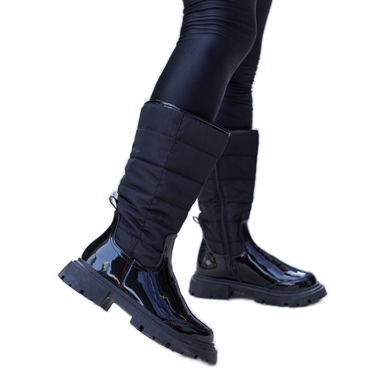 Crne izolirane lakirane čizme iz Villafrance crno