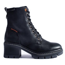 Crne gležnjače Shelovet na vezanje i široku petu crna