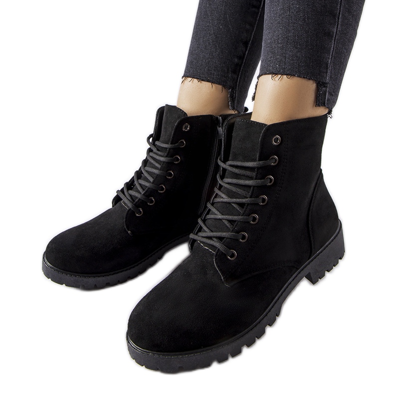 Inna Crne izolirane Rosing čizme od eko antilop kože crno