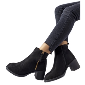 Ivano crne gležnjače od eko brušene kože na nisku petu crna