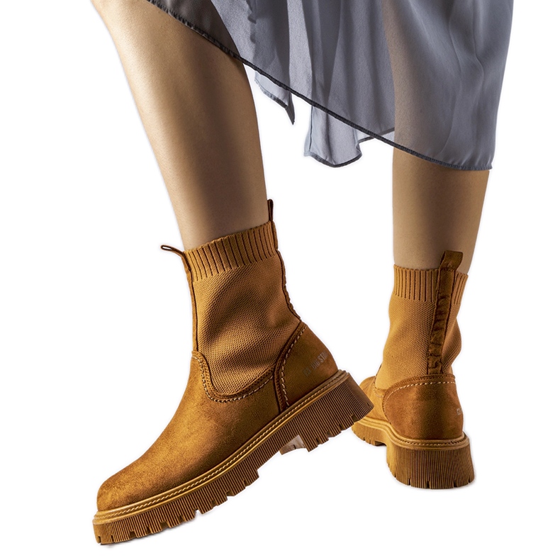 Smeđe čizme od eko brušene kože Big Star MM274541 smeđa