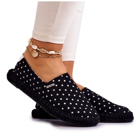 Big Star Ženske espadrile s velikim zvijezdama na točkice JJ274867 Crne crna
