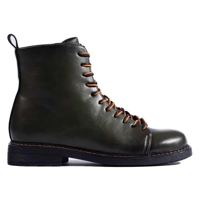 Vinceza tamno zelene ženske čizme na vezanje zelena