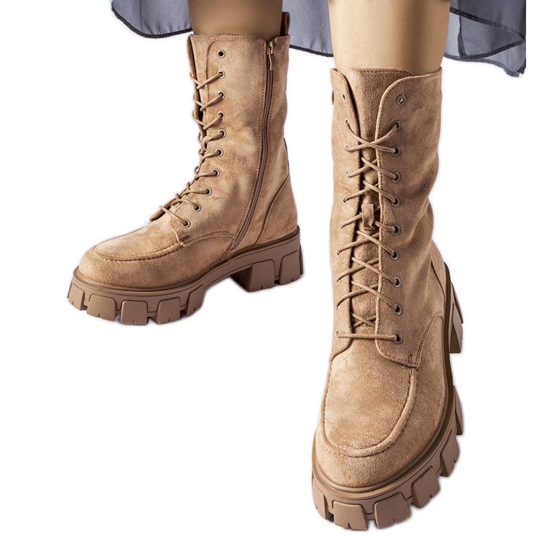 Ines svijetlo smeđe izolirane visoke čizme bež