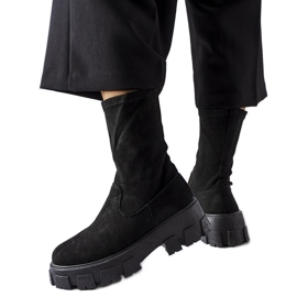 Inna Crne gležnjače od antilop kože i čarape od Pancrazio eko antilop kože crna