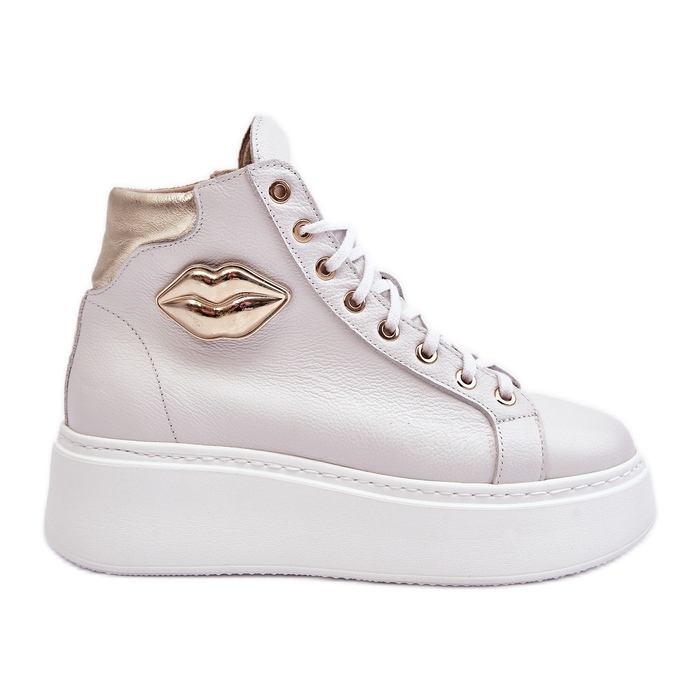 Ženske visoke zip tenisice Lemar bijele Katerin bijela