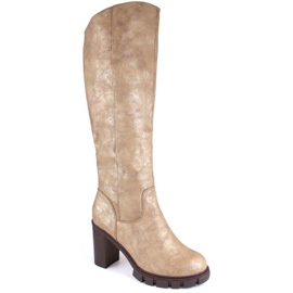 M.Daszyński Čizme M. Daszyński na petu W SAN29B SA218-4 zlatni