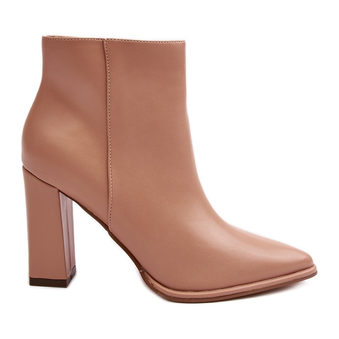 Bež Saitana ženske kožne gležnjače na visoku petu