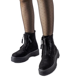 Crne Doganella gležnjače s patentnim zatvaračem crna