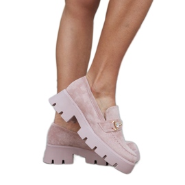 Ružičaste mokasine s kopčom i kamenčićima marke Gaiola ružičasta