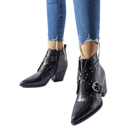 Crne kaubojske čizme Corrado na visoku petu crna