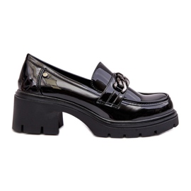 WS1 Ženske lakirane cipele na nisku petu crne Blimma crna