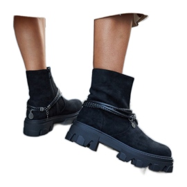 Crne gležnjače s ukrasnom narukvicom crna