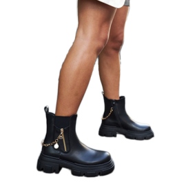 Crne gležnjače s ukrasnim Archard lancem crno