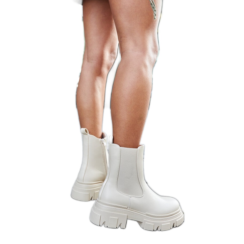 Krem gležnjače s gumenim umetkom D'Isola bež