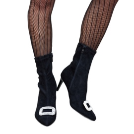 Crne gležnjače ukrašene Agatino cirkonima crno