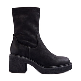 Sergio Leone Ženske čizme s debelom petom crne Tozanna crna