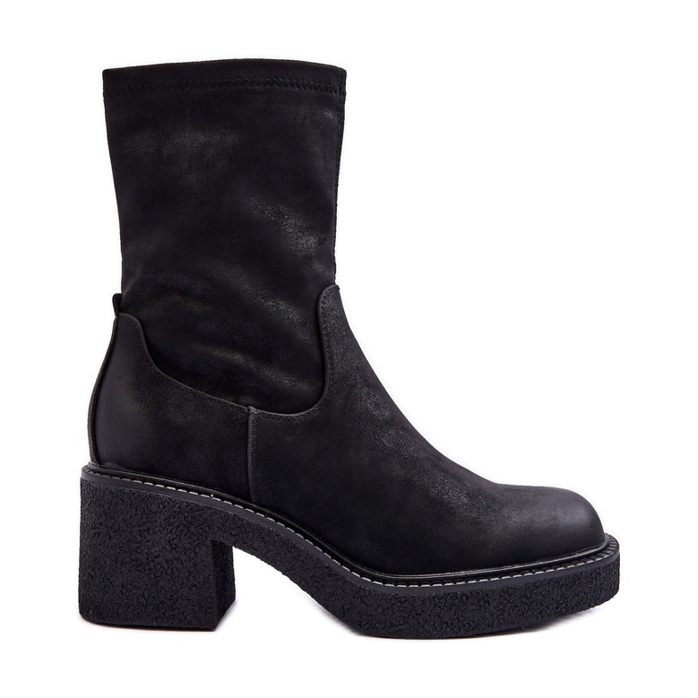 Sergio Leone Ženske čizme s debelom petom crne Tozanna crno
