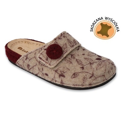 Inblu ženske papuče s kožnim umetkom 155D142 bež