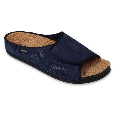 Inblu ženske papuče s umetkom od pluta 155D140, tamnoplave, s čičkom plava