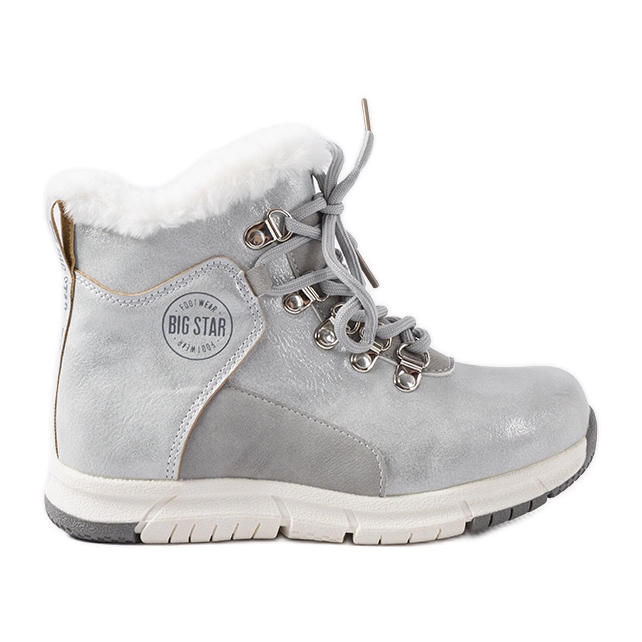Sive tople dječje cipele Big Star KK374178 srebro