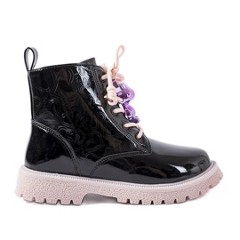 Evento Crne i ružičaste lakirane čizme s Orso medvjedićem crna