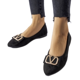 Crne balerinke s ukrasnom Secondo kopčom crna