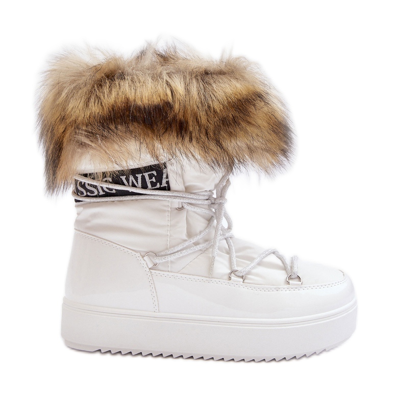 Ženske čizme za snijeg na vezanje bijele Santero bijela