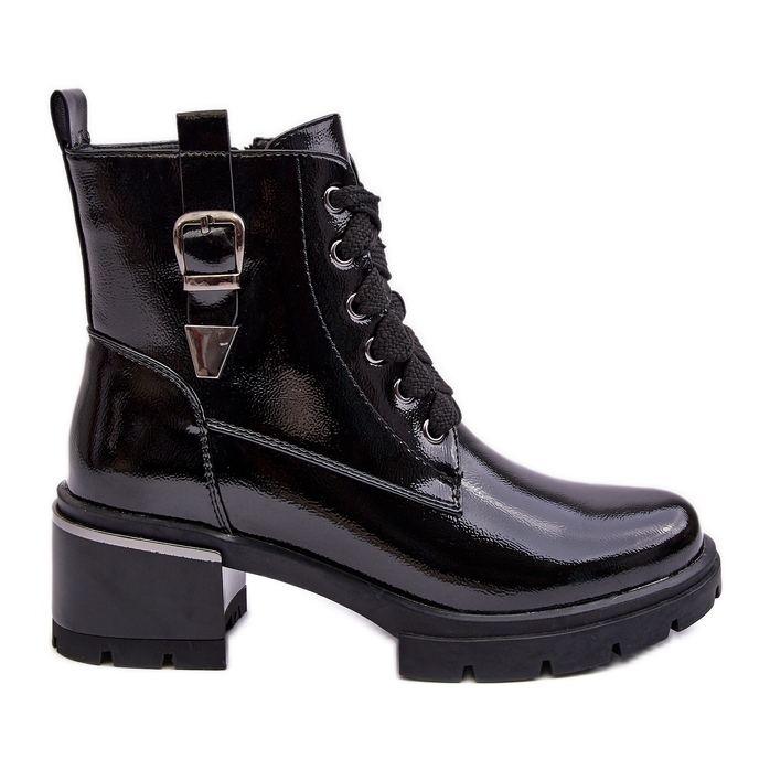 S.Barski Ženske lakirane čizme D&amp;A MR870-97 crne crno