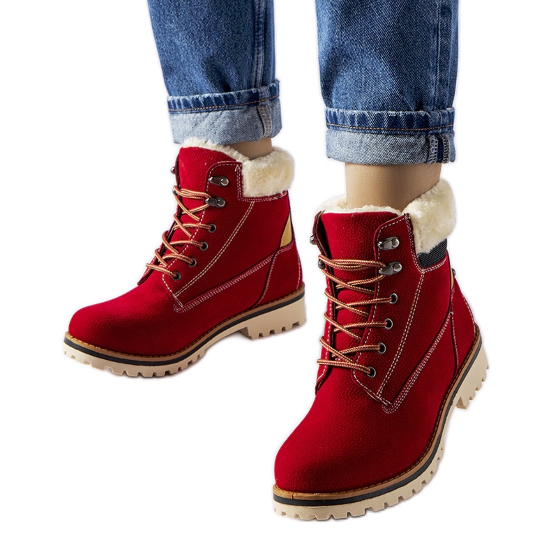 Crvene izolirane Montalbino čizme crvena