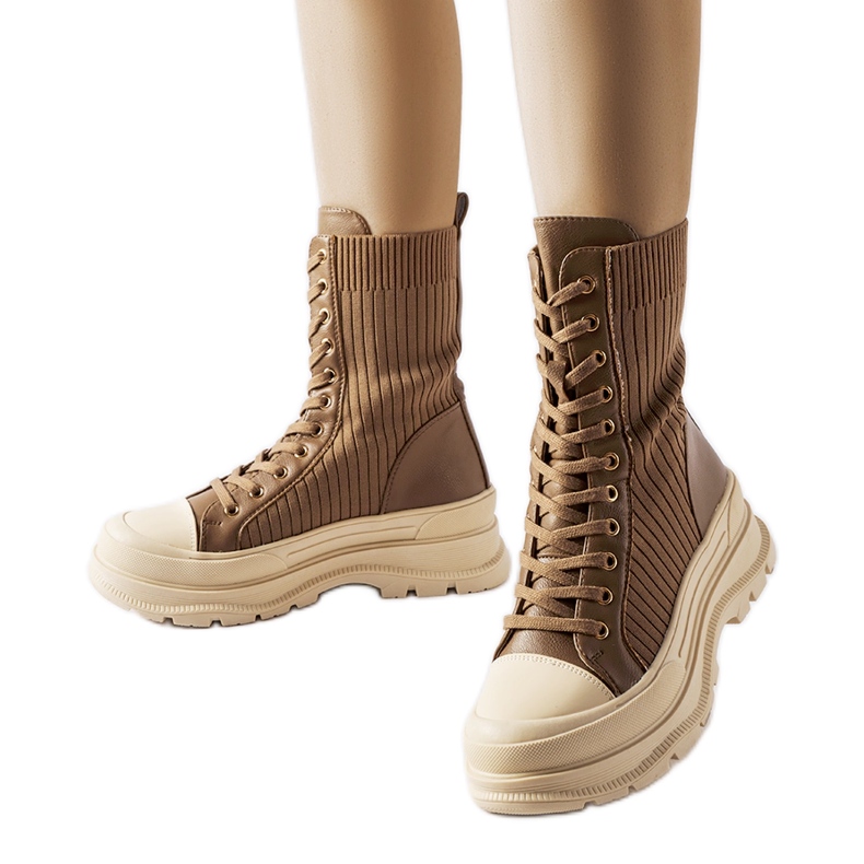 Radničke smeđe čarape s debelim potplatom od Vitto smeđa