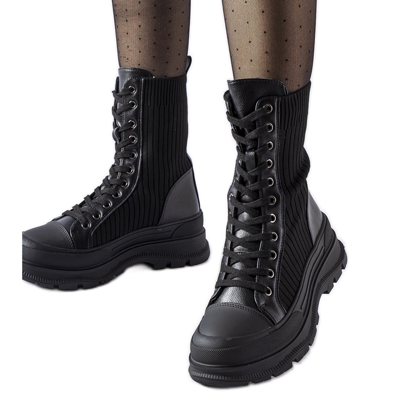 Radničke crne čarape s debelim potplatom Vitto crno