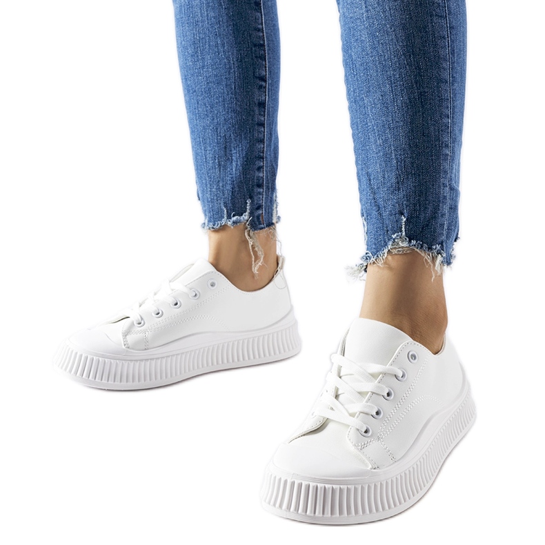 Bijele Erbezzo tenisice s platformom bijela