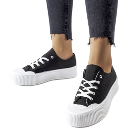 Crne tenisice na bijeloj Fortunata platformi crna