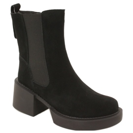 Filippo Kožne gležnjače s visokom petom od brušene kože u crnoj boji crna