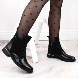 Kožne lakirane antilop ženske izolirane crne čizme Filippo DBT4749 crna