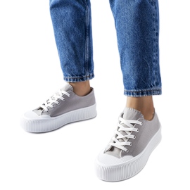 Sive tenisice na debeloj Fortunata platformi siva