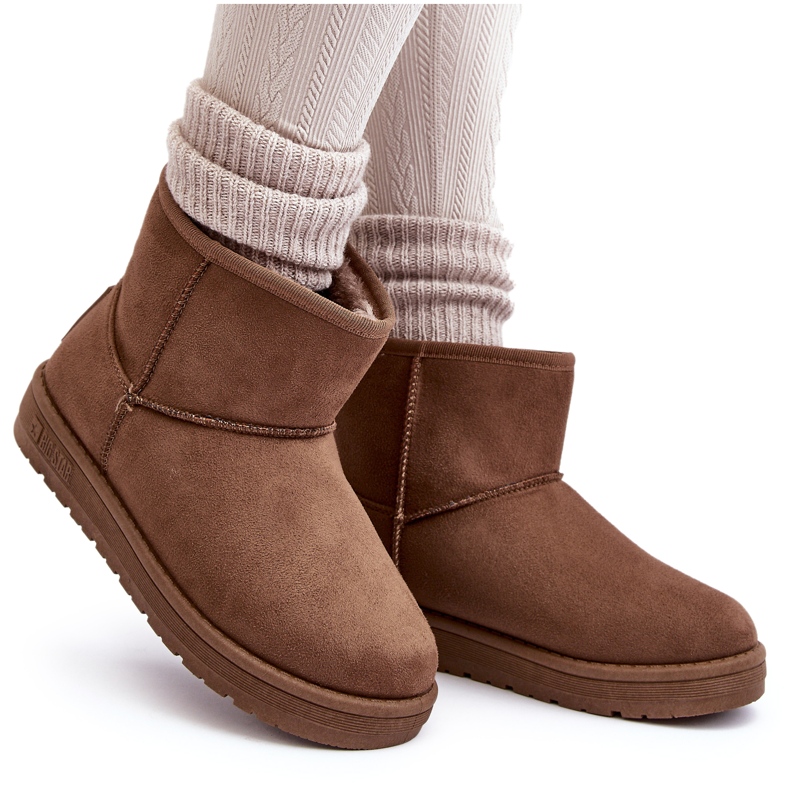 Big Star Ženske čizme za snijeg izolirane krznom smeđe velike zvijezde MM274161 smeđa