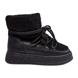 FG2 Ženske čizme za snijeg s platformom crne Ahatissa crna