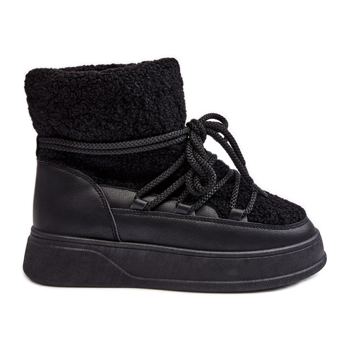 FG2 Ženske čizme za snijeg s platformom crne Ahatissa crno