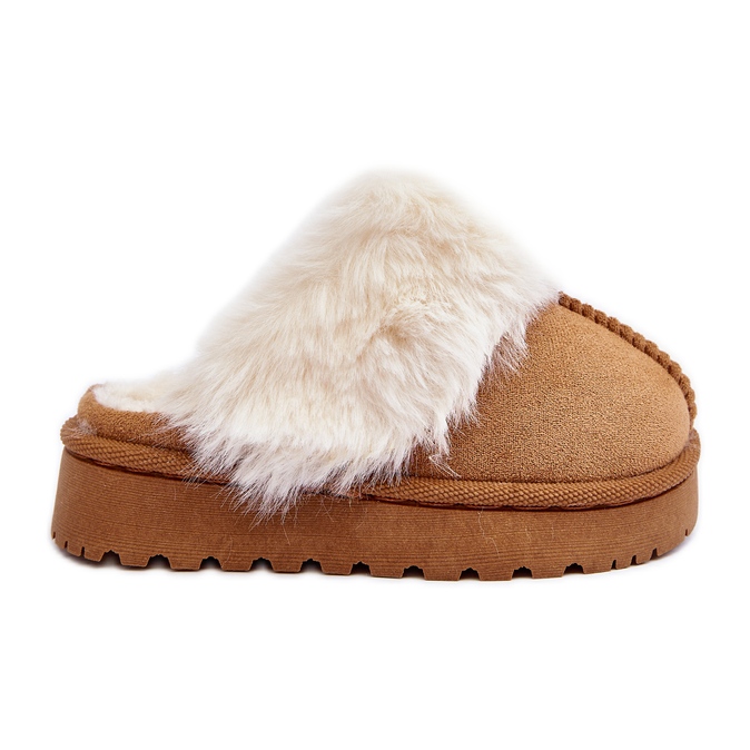 Dječje papuče s krznom Camel Birasta smeđa