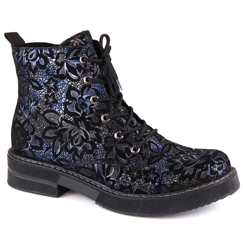 Udobne ženske kožne čizme, izolirane, višebojne, Rieker 72010-14 raznobojna