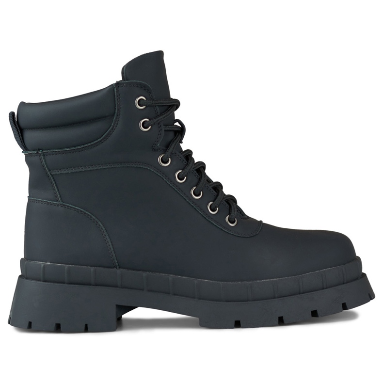 Crne ženske čizme na vezanje crno