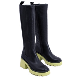 Čizme s potplatima u boji marke Woods BLACK/BLUE crna