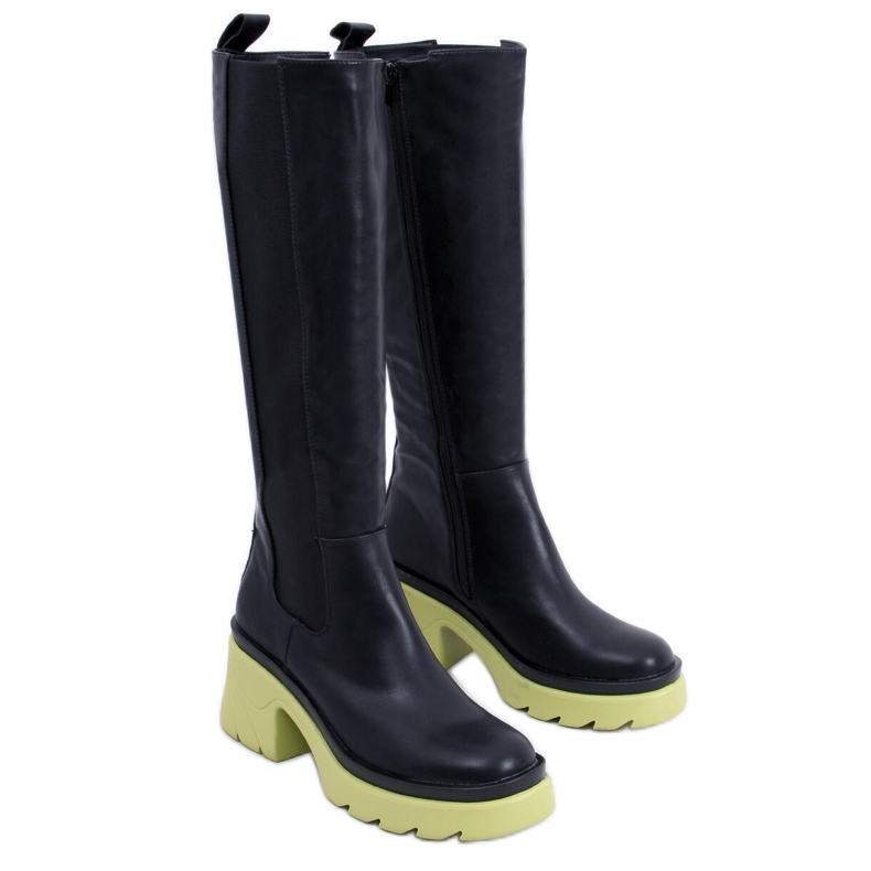 Čizme s potplatima u boji marke Woods BLACK/BLUE crno