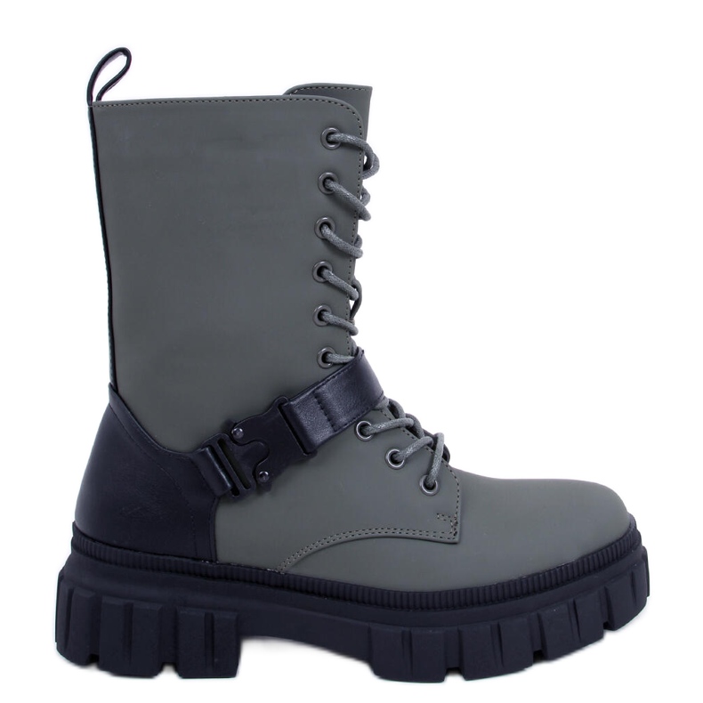 Kieran Green ravne čizme na vezanje zelena