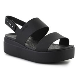 Crocs Brooklyn niske sandale na klin 206453-060 crna