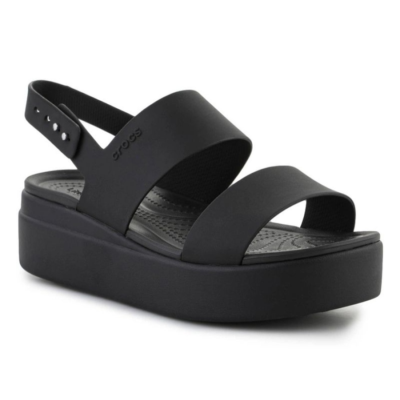 Crocs Brooklyn niske sandale na klin 206453-060 crno