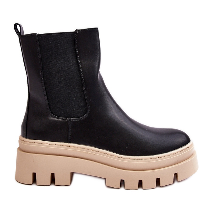 Vinceza Ženske radničke čizme crne i bež boje Loretta crno