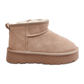 Modne niske čizme za snijeg od antilopa svijetlo bež Nucca